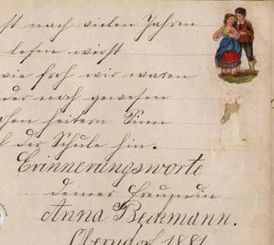 antikes Poesielalbum von 1879 - 1889